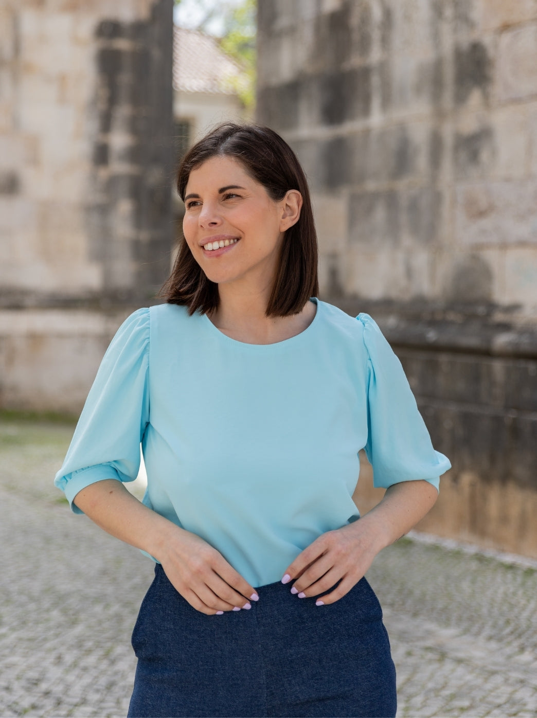 BLUSA RITA | AZUL CELESTE