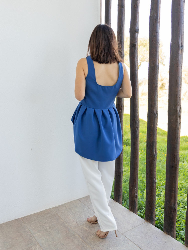 TOP PEPLUM | AZUL COLBALTO