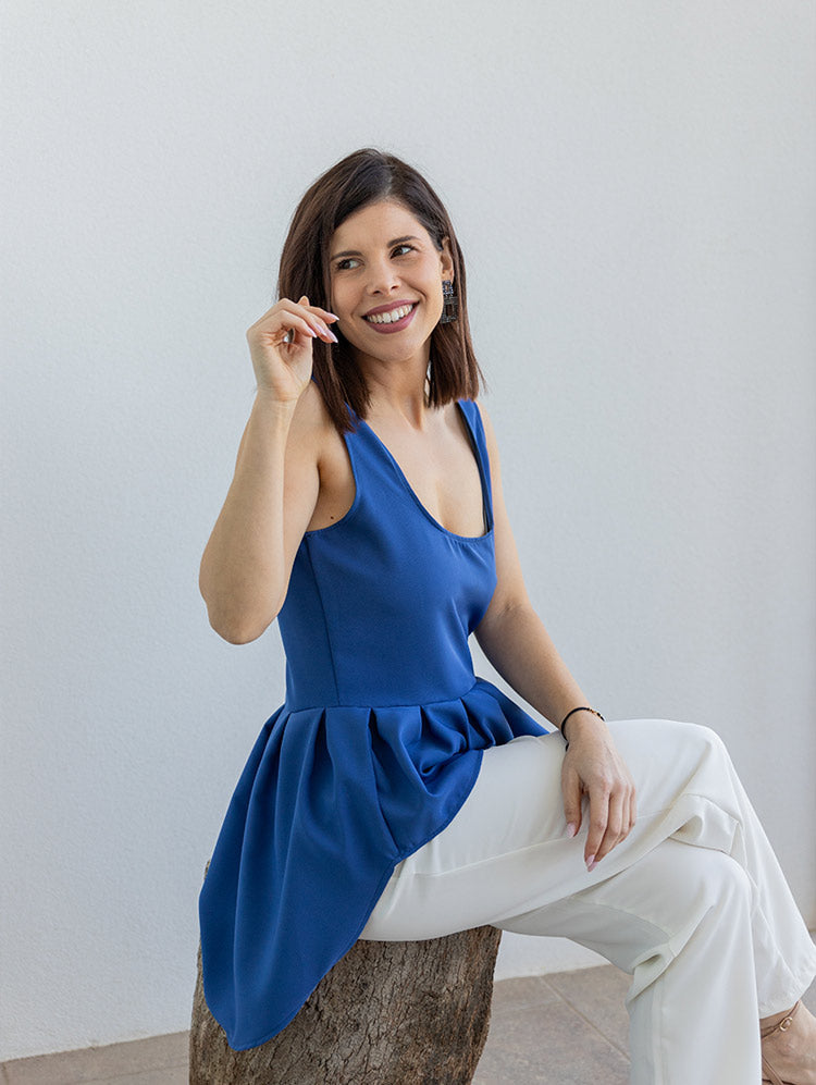 TOP PEPLUM | AZUL COLBALTO