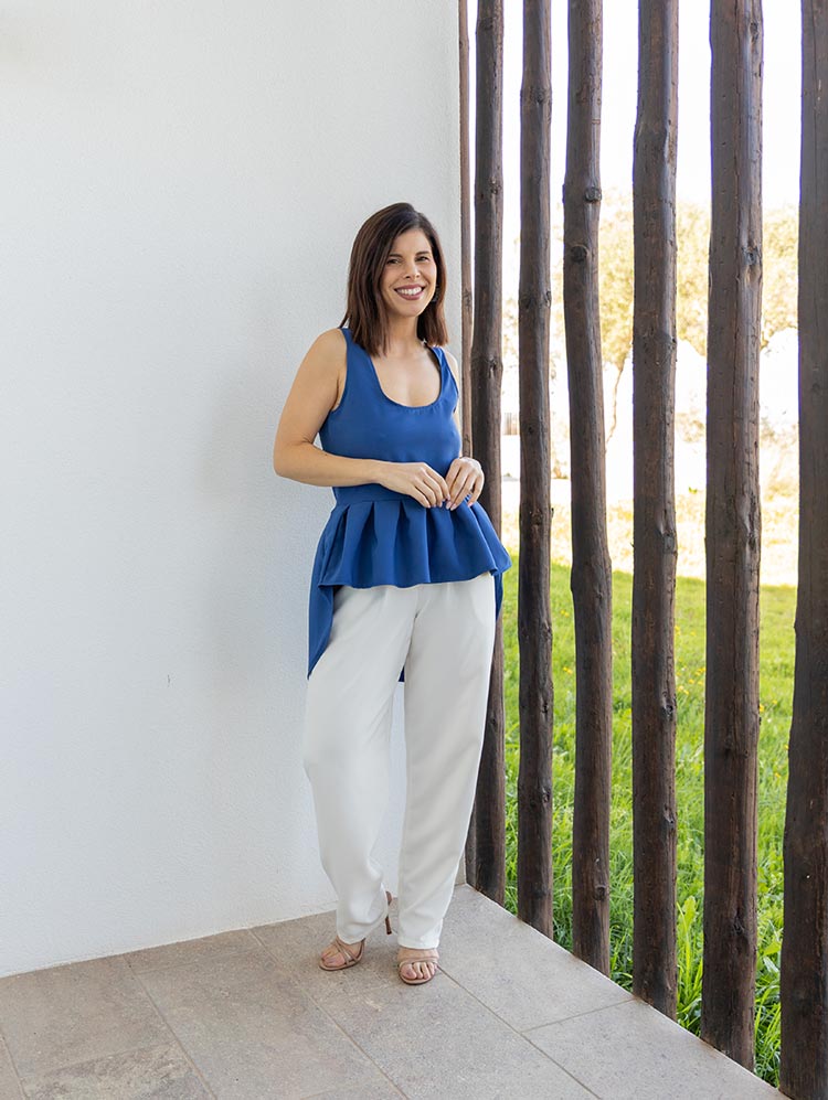 TOP PEPLUM | AZUL COLBALTO